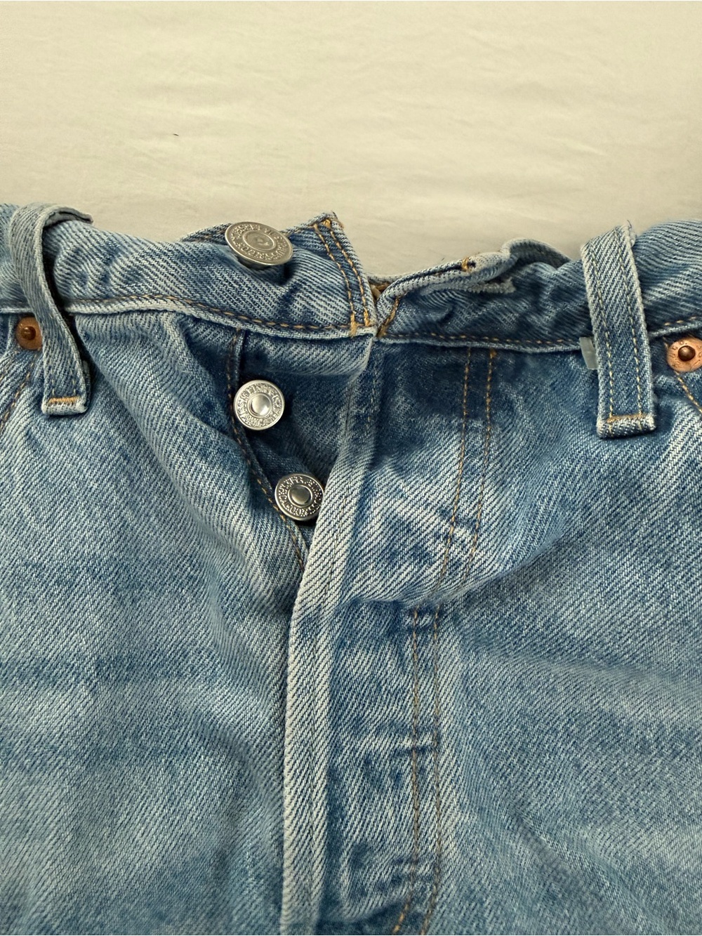 Distressed Light Blue Denim Women's Shorts - Picture 2 of 5